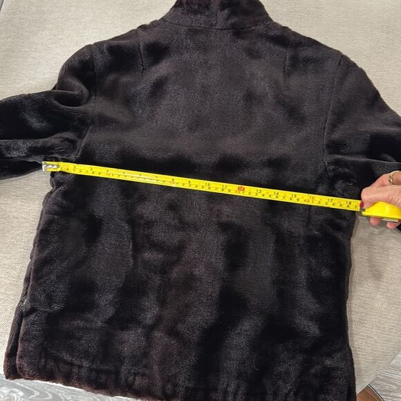 Vintage Fur Coat Jacket Reversible Brown Black Made in Hong Kong Size 36 Small - Picture 6 of 15